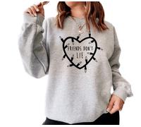 Stranger FRIENDS DONT LIE CHRISTMAS LIGHTS eleven things sweatshirt (as8, alpha, m, regular, regular, GREY)