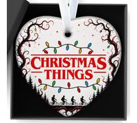 Stranger Friendship Gifts Christmas Ornaments Heart Tree Decor Gift Ideas | Heart Hanging Ornament With Christmas Things Artwork for Tree Decor, Room Displays, Gift Ideas And Indoor Decorations