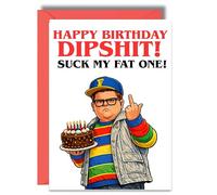 Stranger Funny Rude Birthday Card Adult Humour 80s Retro Horror JBS153 | Cheeky, Strange Style, Suck My Fat One