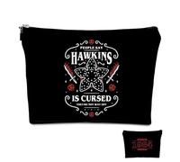 Stranger Makeup Bag, Double Sided Print Small Cosmetic Bag with Inner Pocket, Hawkins Gifts for Stranger Merchandise Small Make Up Bag