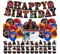 Stranger Th-ings Birthday Decorations Party Supplies Set Banner, Balloons, Cake Cupcake Toppers