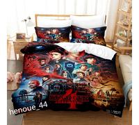 (Stranger Things 01, Double) 3D Characters Bedding Set Quilt Duvet Cover with Pillowcase Single Double Gifts