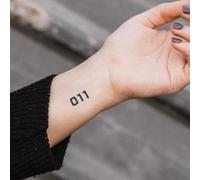Stranger Things 11 Wrist Tattoo 001011 Number Text Memorial Tattoo Sticker