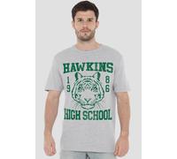 Stranger Things 1986 Hawkins High School T-Shirt, Athletic Heather in Light Grey | Size: 3XL Stranger Things Light Grey 3XL