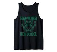 Stranger Things 1986 Tigers Hawkins High School Tank Top, Men, Black, Small