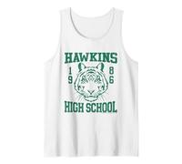 Stranger Things 1986 Tigers Hawkins High School Tank Top, Men, White, X-Large