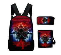 Stranger Things 4 Demogorgon Kids Backpack Student Rucksack Messenger Crossbody Bags Pencil Case 3Pcs/Set