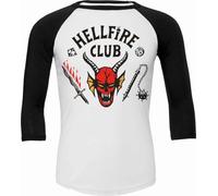 Stranger Things 4 - Hellfire Club Crest - Raglan Contrast 3/4 Longsleeve Black & White - XS