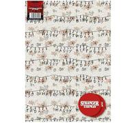 Stranger Things 4 Pack of Wrapping Paper, 8 Sheets 8 Tags Stranger Things Wrapping Paper
