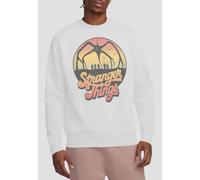 Stranger Things 80'S Sunset Mindflayer Group Sweatshirt, White | Size: Medium Stranger Things White M