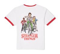 Stranger Things Biker Gang Unisex Ringer T-Shirt - White/Red - L