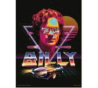 Stranger Things Billy Poster - Black/Orange/Blue - 40cm x 30cm - Black/Orange/Blue