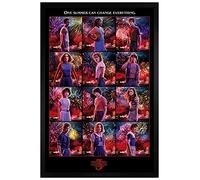 Stranger Things Black Wooden Framed Character Montage Poster 61 x 91.5cm