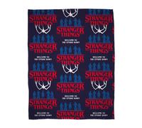 Stranger Things Blanket Kids Teenagers Fleece Navy Soft Throw The Upside Down