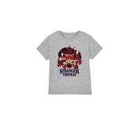 Stranger Things Board Game Kids T-Shirt, Athletic Heather in Grey | Size: 12-13 Years Stranger Things Grey 12-13 Years
