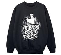 Stranger Things Boy's Friends Don´t Trick Sweatshirt in Black | Size: 7-8 Years Stranger Things Black 7-8 Years