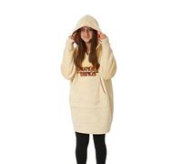 Stranger Things Brand Name Print Blanket Hoodie | Unisex Kids Cream | Officially Licensed Merch in Beige Stranger Things Beige One Size