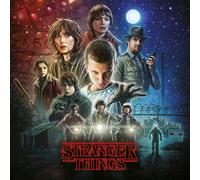 Stranger Things Canvas Print - Red/Moonlight Blue - 30cm x 30cm - Red/Moonlight Blue