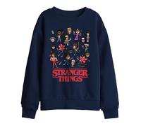 Stranger Things Cartoon Characters Kids Sweatshirt, Black, 5-6