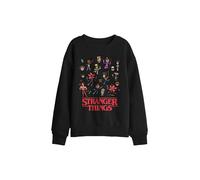 Stranger Things Cartoon Characters Kids Sweatshirt, Black | Size: 5-6 Years Stranger Things Black 5-6 Years