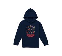 Stranger Things Cartoon Characters Youth Kids Pull-Over Hoodie, Navy Netflix Navy 12-13 Years