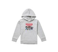 Stranger Things Cartoon Group Youth Kids Pull-Over Hoodie, Athletic Heather Netflix Grey 5-6 Years