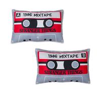 Character World Stranger Things Officially Licensed Decorative Cushion | Super Soft Reversible 2 Sided, Cassette Design | Perfect For Any Bedroom, Sofa or on the Bed 25 x 40cm