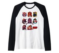 Stranger Things Character Badges Officially Licensed Raglan Baseball Tee