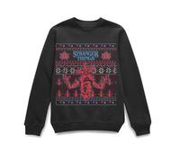 Stranger Things Christmas Deomogorgon Unisex Christmas Jumper - Black | Size: Small Stranger Things Black S