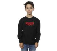 Stranger Things Christmas Lights Sweatshirt Netflix Black 7-8 Years