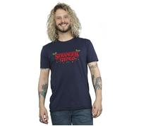 Stranger Things Christmas Lights T-Shirt Netflix Navy 4XL