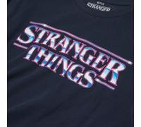 Stranger Things Chrome Logo Men's T-Shirt - Navy - XL
