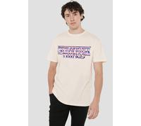 Stranger Things Chrome Metal Logo T-Shirt, Natural in Beige | Size: 2XL Stranger Things Beige 2XL
