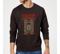 Stranger Things Creel House Window Christmas Jumper - Black - M
