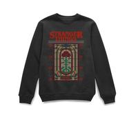 Stranger Things Creel House Window Christmas Jumper - Black - S