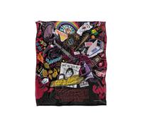 Stranger Things Day Icons 152 X 127 Cm Blanket in White Stranger Things White 152 X 127 Cm