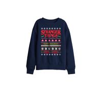 Stranger Things Demogorgon Ugly Christmas Jumper Kids Sweatshirt, Navy | Size: 12-13 Years Stranger Things Navy 12-13 Years