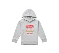 Stranger Things Demogorgon Ugly Christmas Jumper Youth Kids Pull-Over Hoodie, Athletic Heather Netflix Grey 5-6 Years