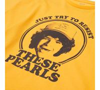 Stranger Things Dustin's Pearls Women's Cropped T-Shirt - Mustard - M
