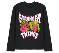 Stranger Things Eddie and Dustin Unisex Long Sleeve T Shirt, Black, Large