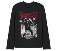 Stranger Things Eddie Hellfire Unisex Long Sleeve T Shirt, Black, X-Large