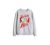 Stranger Things Eddie Munson Raising Hell Kids Sweat, Athletic Heather in Light Grey | Size: 7-8 Years Stranger Things Light Grey 7-8 Years