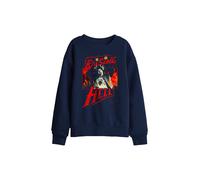 Stranger Things Eddie Munson Raising Hell Kids Sweatshirt, Navy | Size: 12-13 Years Stranger Things Navy 12-13 Years