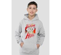 Stranger Things Eddie Munson Raising Hell Youth Kids Pull-Over Hoodie, Athletic Heather Netflix Grey 7-8 Years