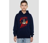 Stranger Things Eddie Munson Raising Hell Youth Kids Pull-Over Hoodie, Navy Netflix Navy 7-8 Years