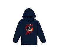 Stranger Things Eddie Munson Raising Hell Youth Kids Pull-Over Hoodie, Navy | Size: 12-13 Years Stranger Things Navy 12-13 Years