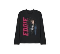 Stranger Things Eddie Neo Homage Long Sleeve T-Shirt, Black | Size: Small Stranger Things Black S