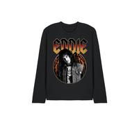 Stranger Things Eddie Rock Band Unisex Long Sleeve T Shirt, Black, Small