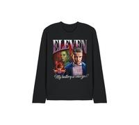 Stranger Things Eleven Homage Long Sleeve T-Shirt, Black | Size: Small Stranger Things Black S