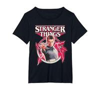 Stranger Things Eleven Lightning Poster T-Shirt, Women's Plus, Black, 1X